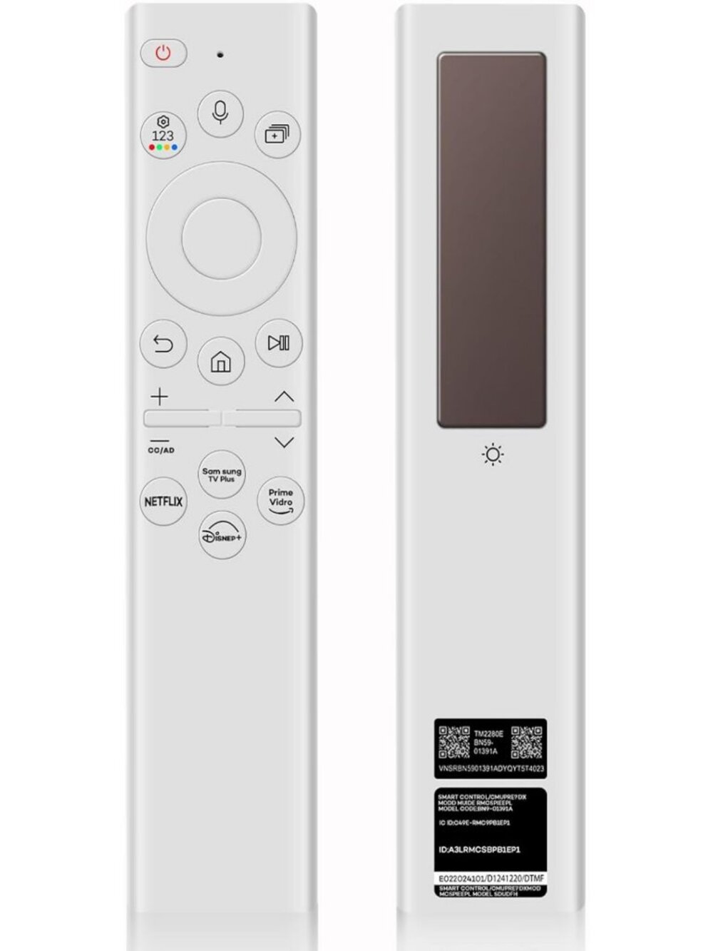 Solar Rechargeable TV Remote for Smart TVs, Voice Control, Bluetooth Compatible